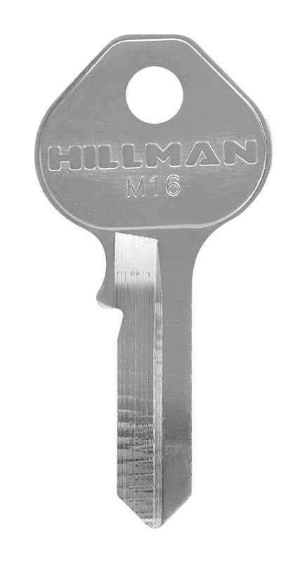 Hillman Silver Brass Head M-16 Single Sided Padlock Universal Key Blank (Pack of 10)