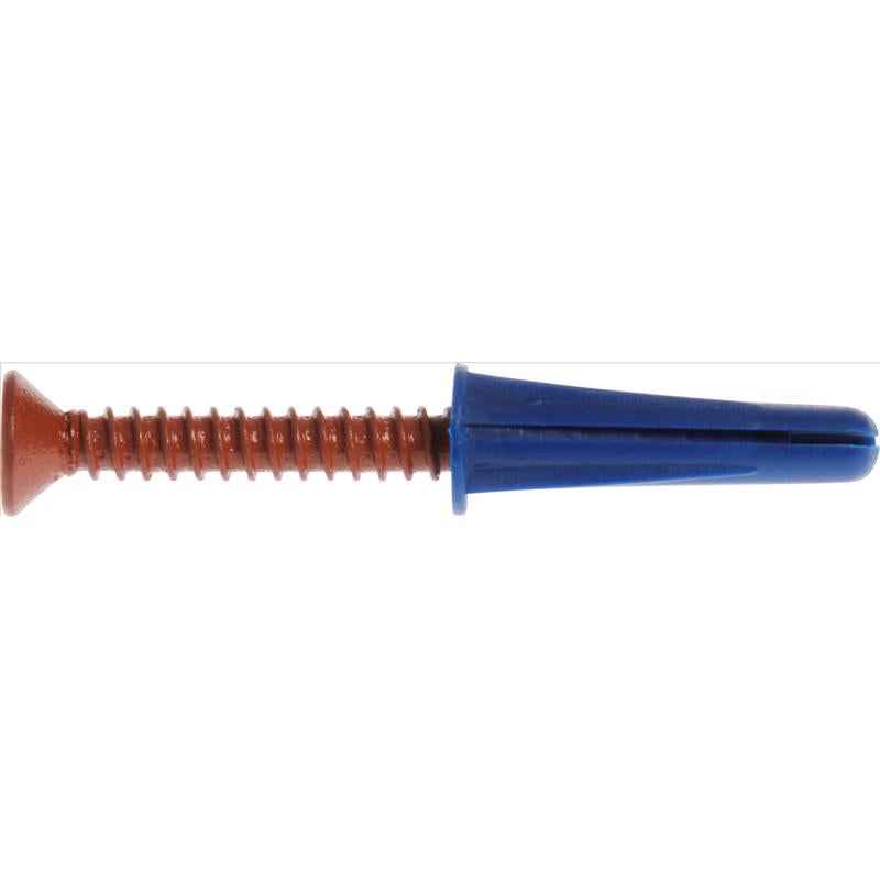 Hillman .190 in. Dia. x 1 in. L Plastic Flat Head Conical Anchor 4 pk (Pack of 10)