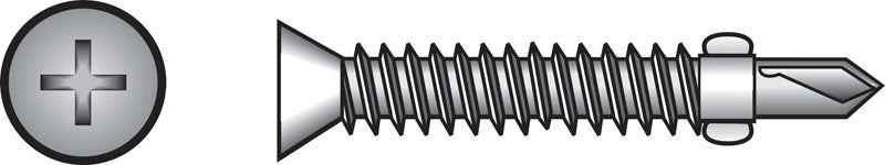 HILLMAN No. 12 Ga. X 2 in. L Phillips Flat Head Sheet Metal Screws 1 pk
