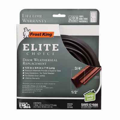 Frost King Elite Choice Brown Rubber Weather Seal For Door Jambs 84 in. L x 0.75 in. (Pack of 6)