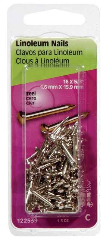 Hillman 5/8 in. L Binding Nickel Steel Nail Smooth Shank Flat (Pack of 6)