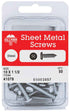 Hillman No. 10 x 1-1/2 in. L Phillips Pan Head Zinc-Plated Steel Sheet Metal Screws 50 pk (Pack of 5)