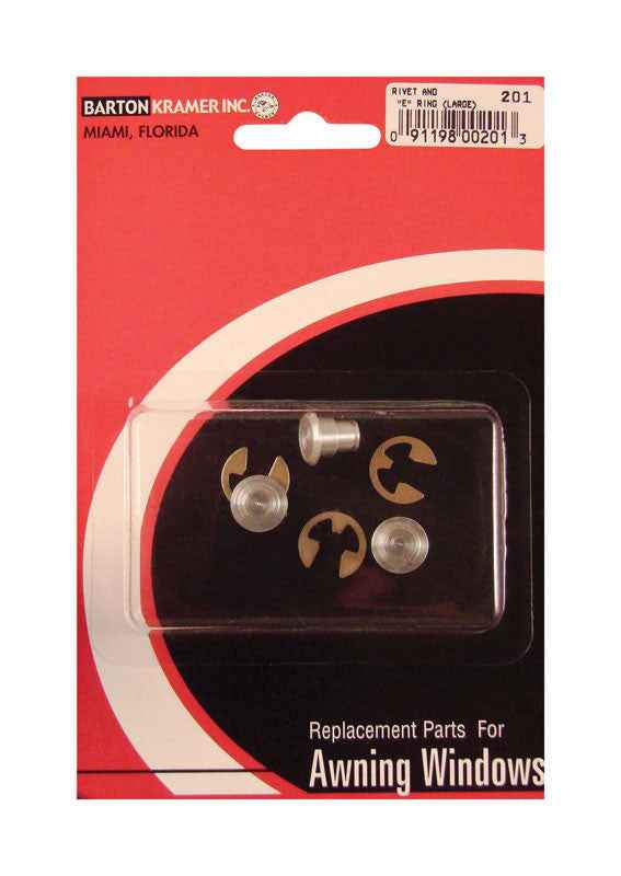 Barton Kramer Silver Aluminum Large Rivet And E Ring 0.3 in. H 3 pk