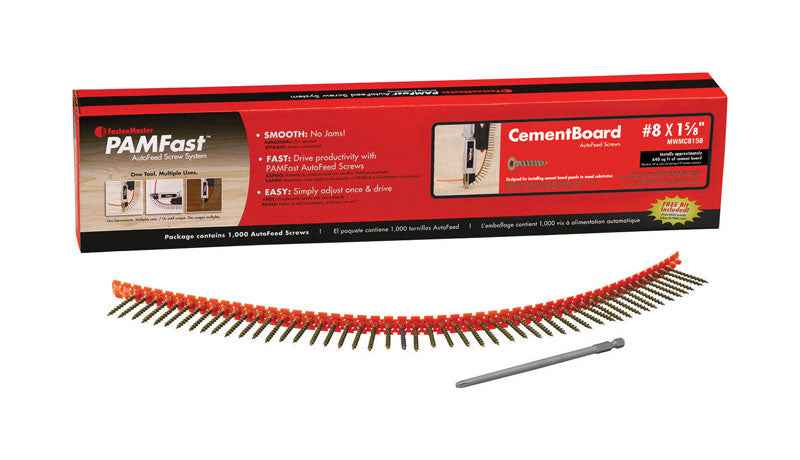 FastenMaster PamFast No. 8 X 1-5/8 in. L Star Wafer Head Coarse Cement Board Screws