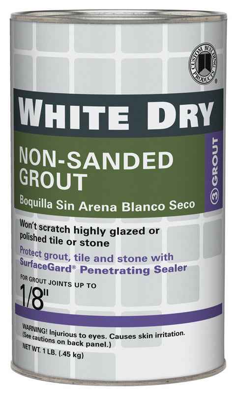 Custom Building Products White Dry Indoor and Outdoor White Grout 1 lb. (Pack of 6)
