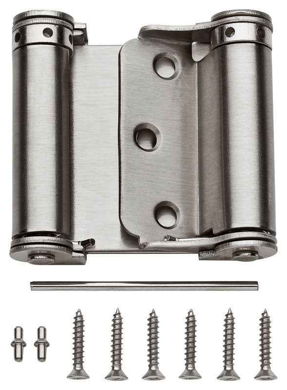 National Hardware 3 in. L Satin Nickel Double-Acting Spring Hinge 1 pk