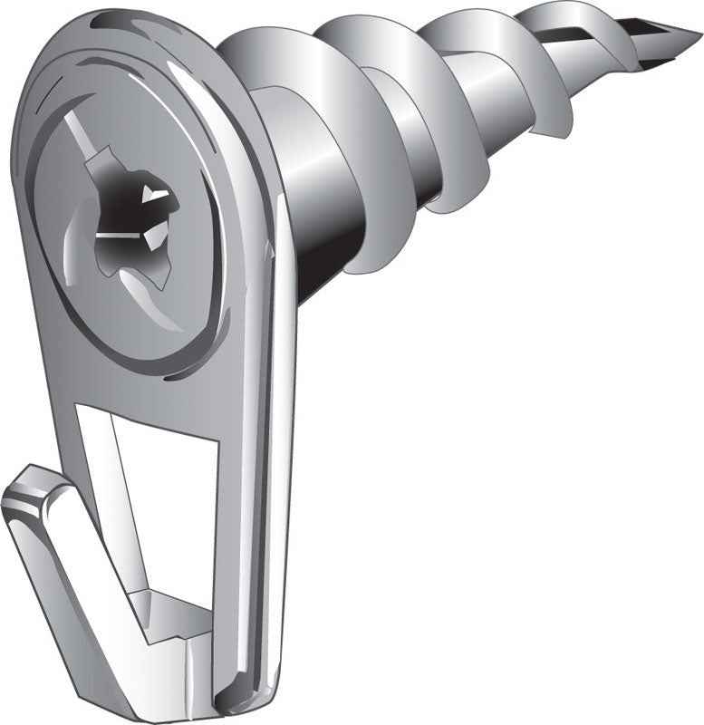 Hillman Wall Driller Brass-Plated White Drywall Picture Hook 50 lb 6 pk