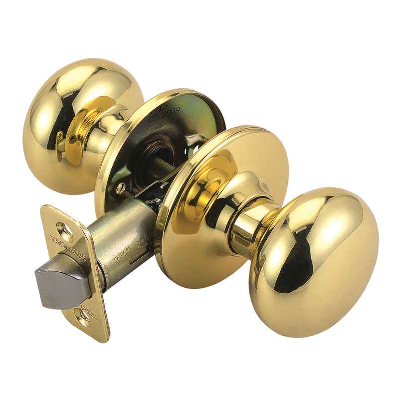 Design House Cambridge Polished Brass Passage Door Knob Right or Left Handed