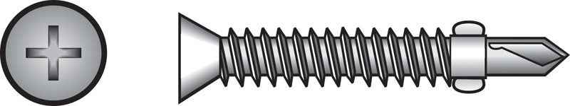 HILLMAN No. 10 Ga. X 1 in. L Phillips Wafer Head Self-Drilling Screws w/Wings 100 pk