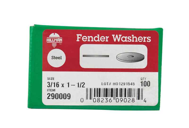 Hillman Zinc-Plated Steel 3/16 in. Fender Washer 100 pk