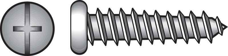 HILLMAN No. 6 Ga. X 1/2 in. L Phillips/Slotted Pan Head Sheet Metal Screws 100 pk