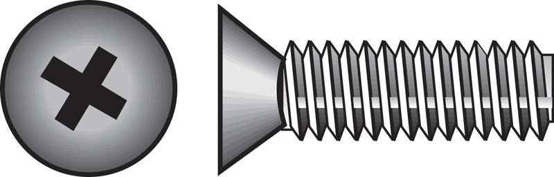 HILLMAN No. 10-24 Ga. X 1-1/2 in. L Phillips Flat Head Stainless Steel Machine Screws 100 pk