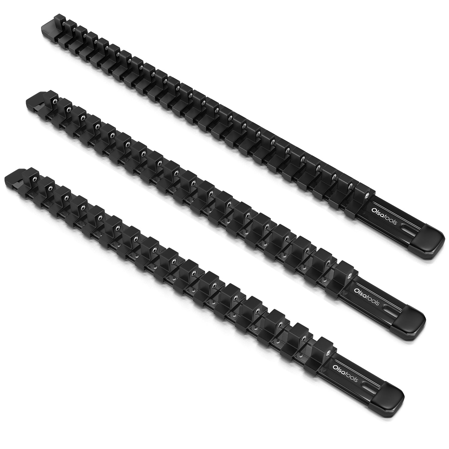 Aluminum Socket Organizer Rails With Rubber End Caps