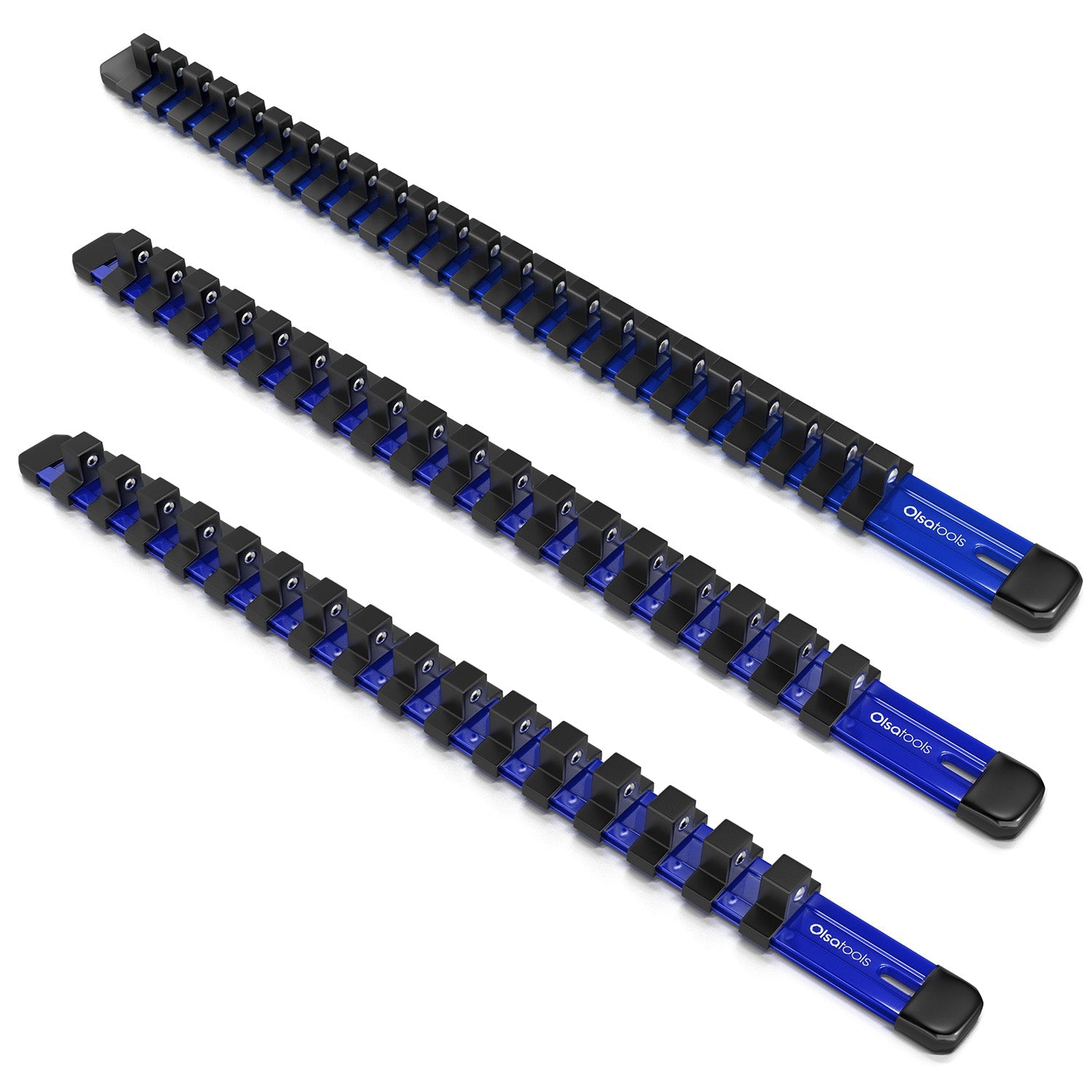 Aluminum Socket Organizer Rails With Rubber End Caps