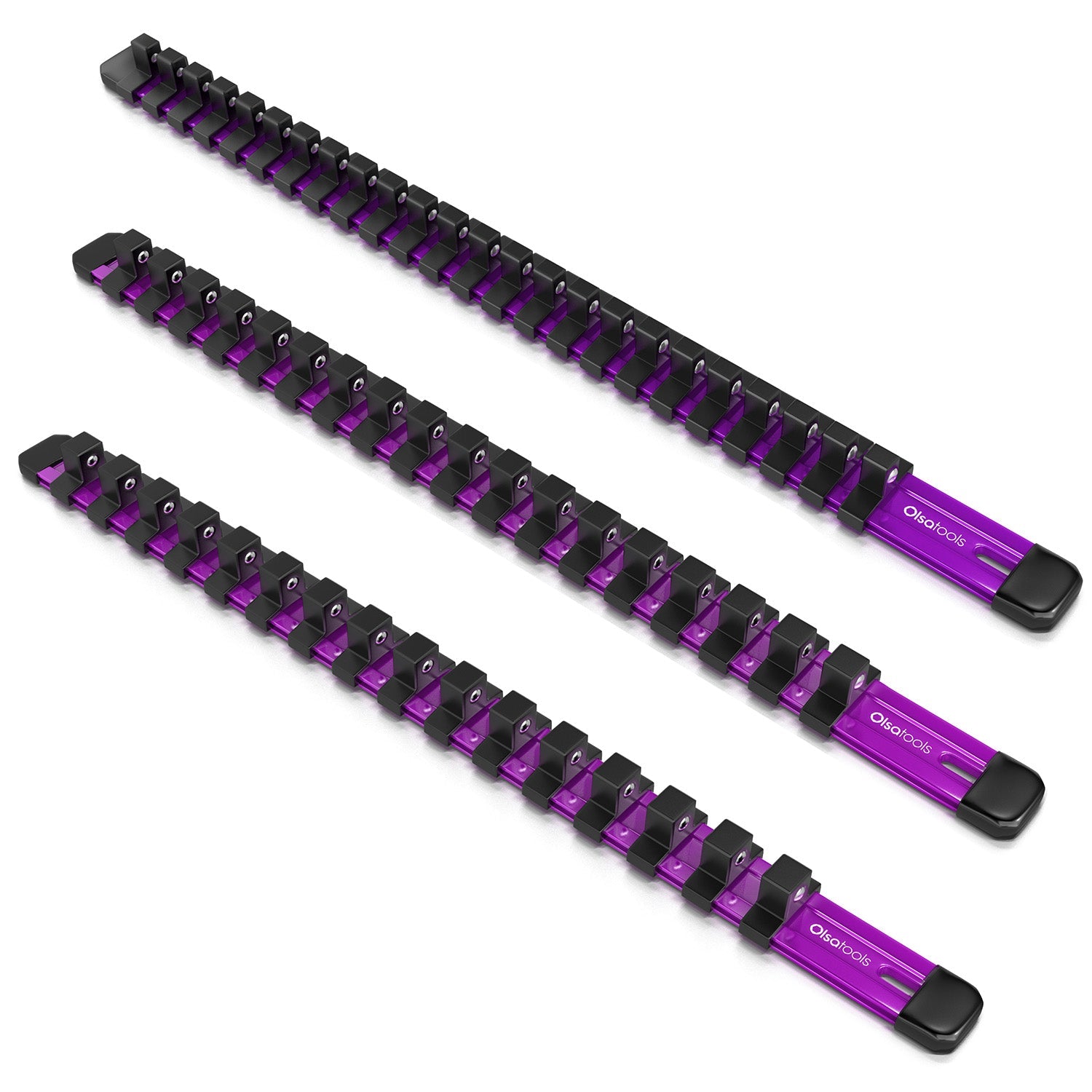 Aluminum Socket Organizer Rails With Rubber End Caps