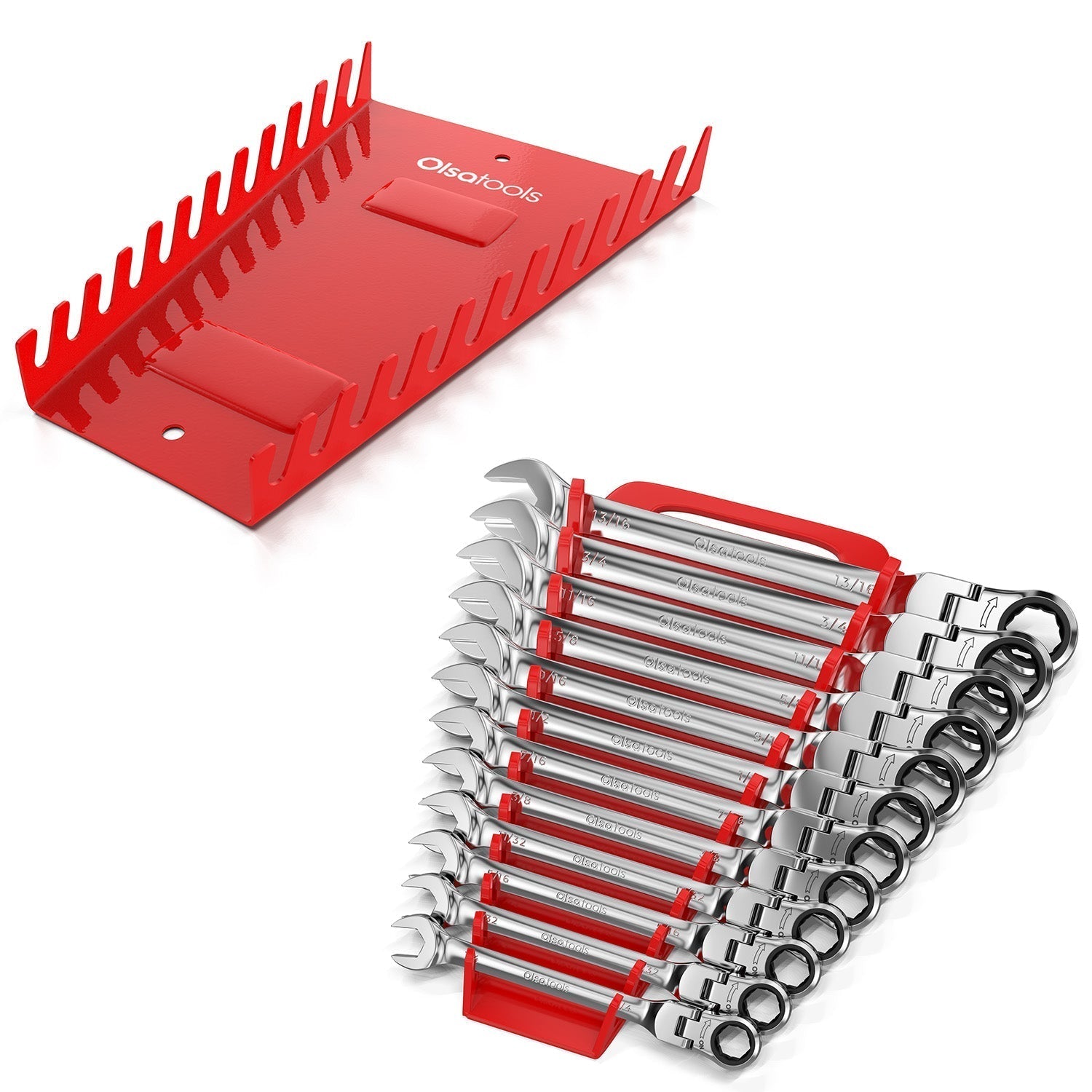 Ratcheting Wrench Set with Magnetic Wrench Organizer