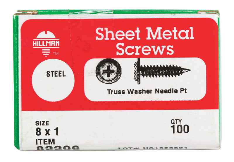 HILLMAN No. 8 Ga. X 1 in. L Phillips Truss Head Self-Piercing Screws 1 pk