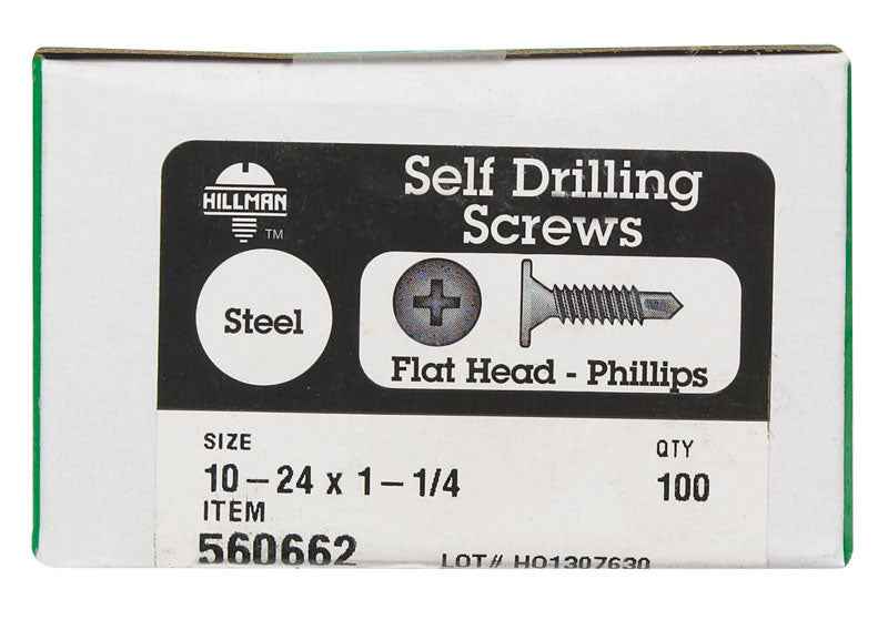 HILLMAN No. 10 Ga. X 1-1/4 in. L Phillips Wafer Head Self-Drilling Screws 1 pk