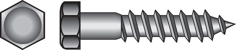 HILLMAN 1/2 in. X 3 in. L Hex Stainless Steel Lag Screw 25 pk