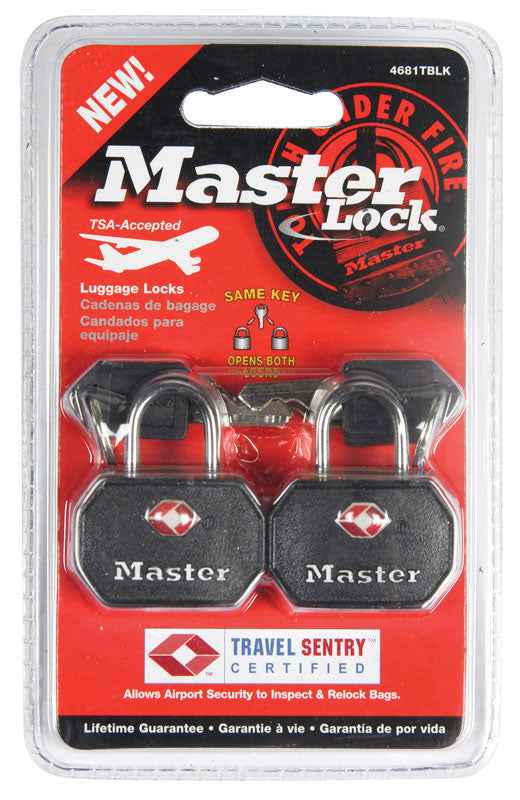 Master Lock 15/16 in. H X 5/8 in. W X 1-1/4 in. L Vinyl Covered Steel Pin Tumbler Luggage Lock