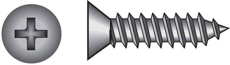 Hillman No. 12 X 2 in. L Phillips Flat Head Sheet Metal Screws 100 pk