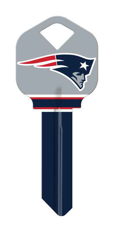 Hillman New England Patriots Painted Key House/Office Universal Key Blank Single sided (Pack of 6)