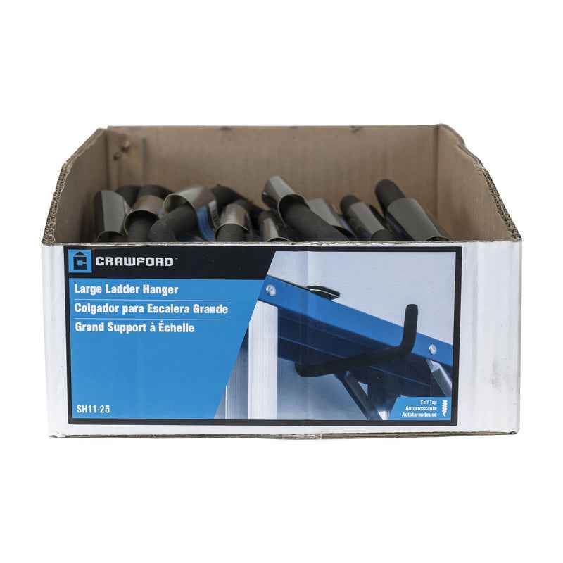 Crawford 7 in. L Vinyl Coated Black Steel Large Ladder Hook 50 lb. capacity 1 pk (Pack of 25)