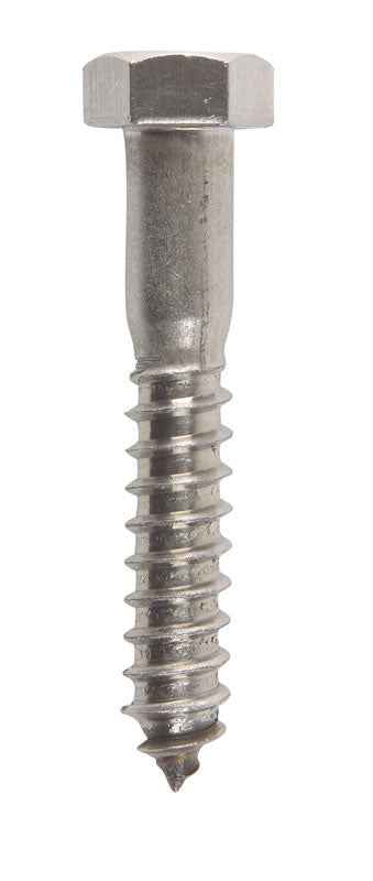 HILLMAN 1/2 in. X 3 in. L Hex Stainless Steel Lag Screw 25 pk