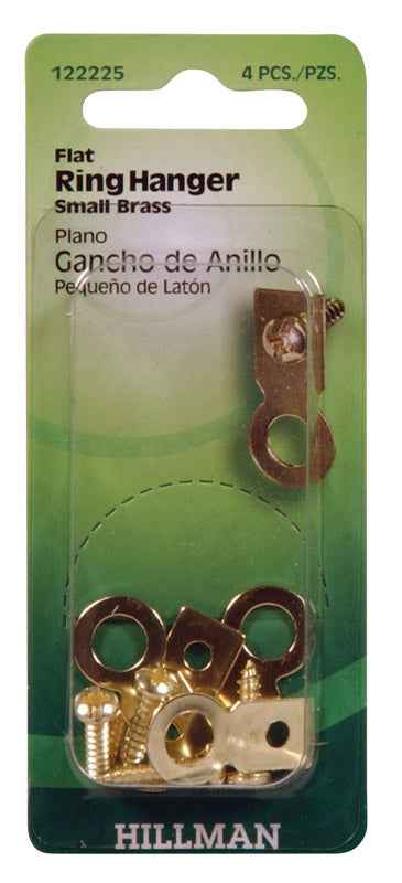 Hillman AnchorWire Brass-Plated Small Ring Hanger 1 lb 4 pk