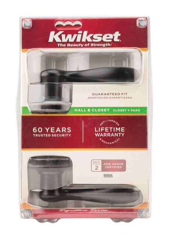 Kwikset Tustin Venetian Bronze Passage Lever 1-3/4 in.