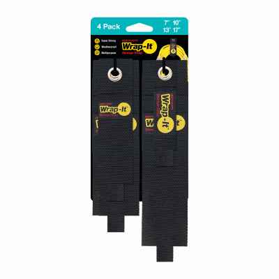 Wrap-It Heavy-Duty 2.5 in. W Black Storage Straps 25 lb 4 pk