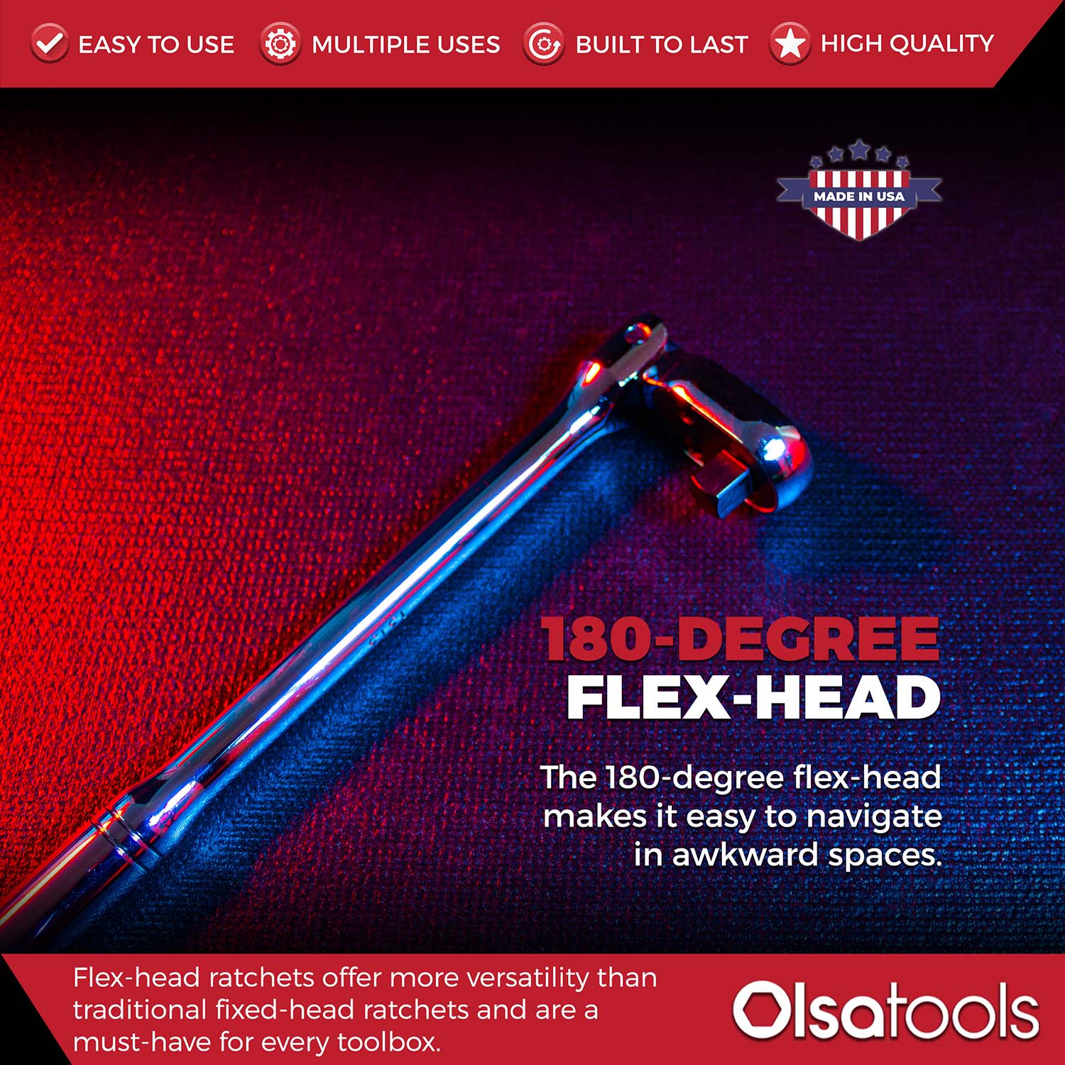 Flex Head Ratchet - 90 Tooth