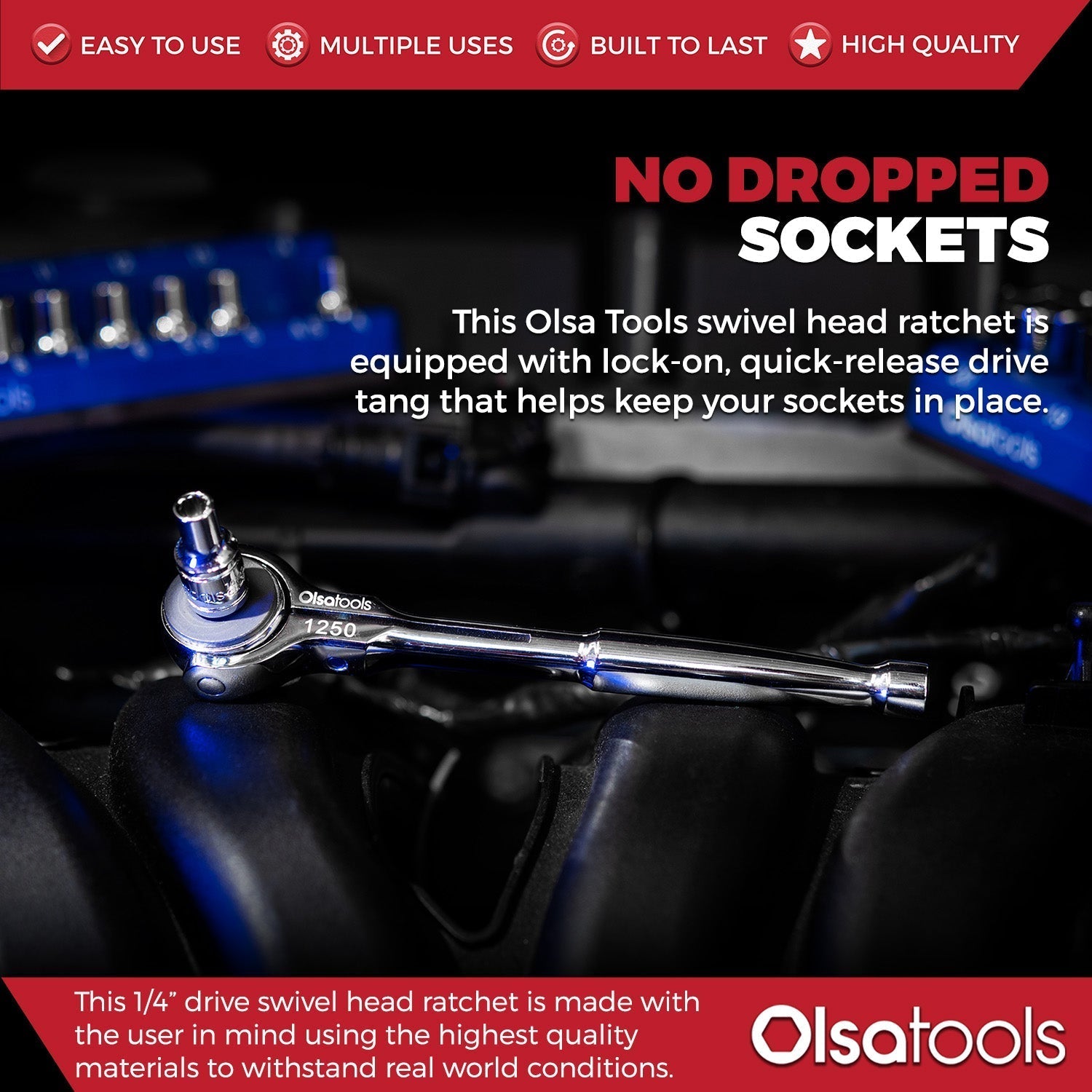 Swivel Head Ratchet - 90 Tooth Round Head