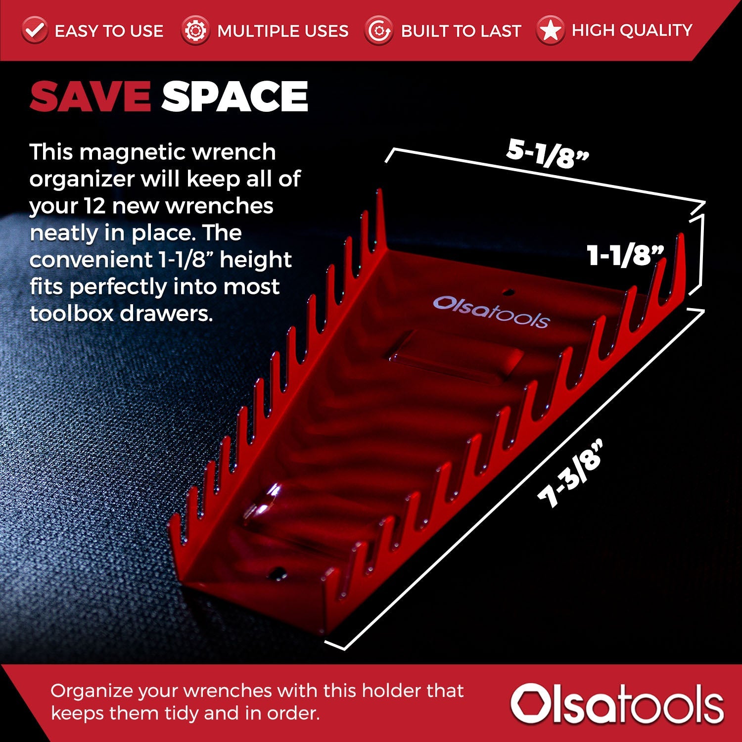Ratcheting Wrench Set with Magnetic Wrench Organizer