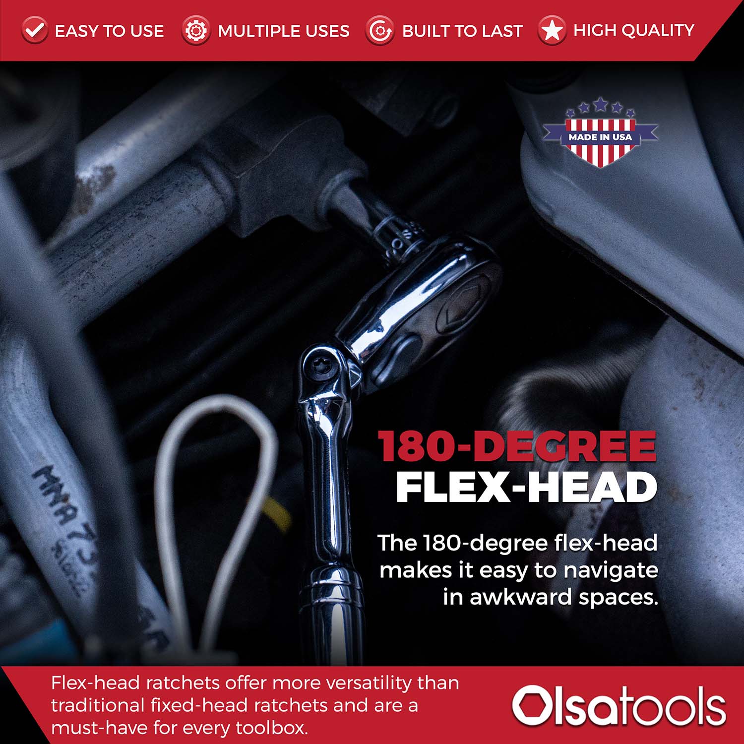 Flex Head Ratchet - 90 Tooth