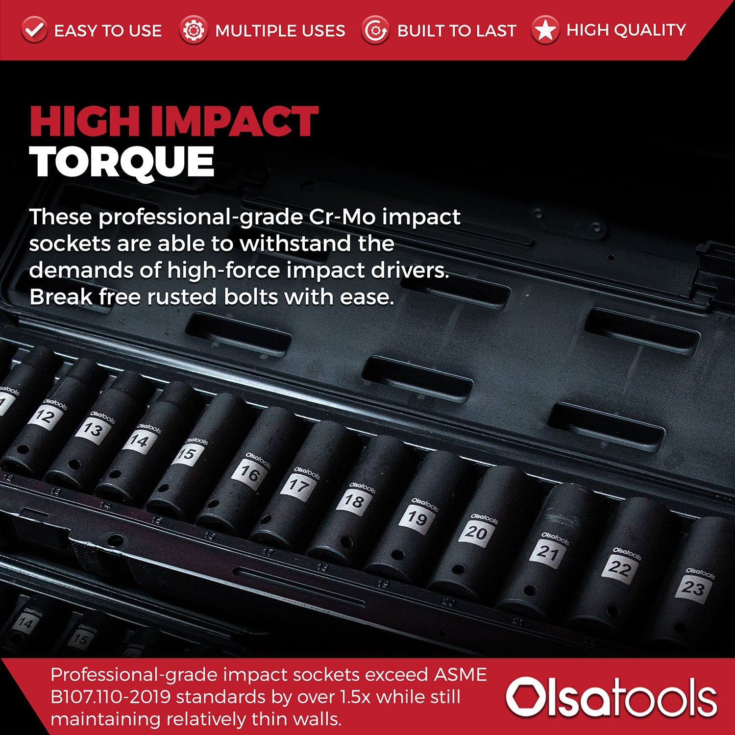 3-Row Magnetic Socket Holder + Chrome and Impact Sockets