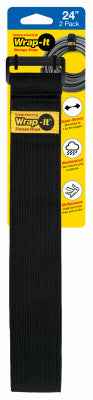 Wrap-It Super-Stretch 2 in. W X 24 in. L Black Stretch Storage Straps 10 lb 2 pk