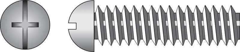 Hillman No. 10-32 X 3 in. L Combination Round Head Zinc-Plated Steel Machine Screws 100 pk