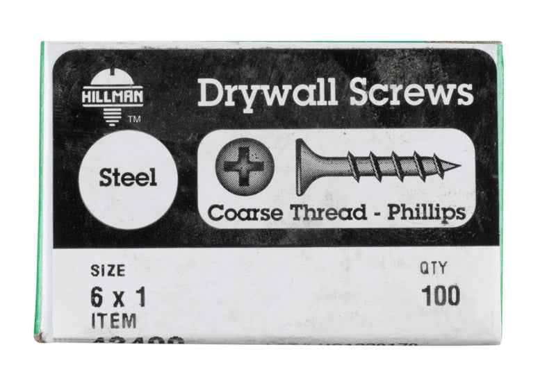 Hillman No. 6 X 1 in. L Phillips Drywall Screws 100 pk
