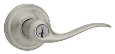 Kwikset SmartKey Tustin Satin Nickel Entry Door Knob KW1 1-3/4 in.