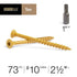 Deck Plus No. 10  x 2-1/2 in. L Star Flat Head Exterior Deck Screws 1 lb.