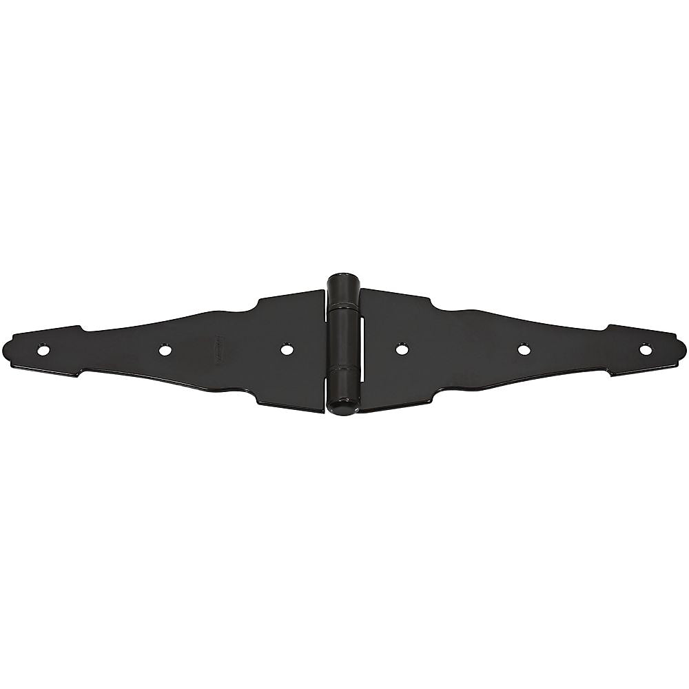 National Hardware 6 in. L Galvanized Black Steel Ornamental Strap Hinge 2 pk