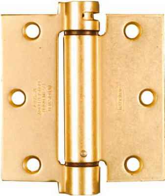National Hardware 3-1/2 in. L Brass Spring Hinge 1 pk