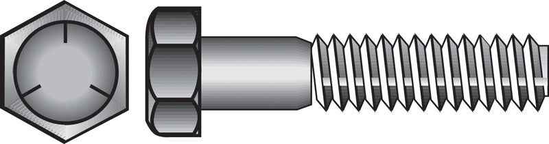 HILLMAN 3/8 in. D X 2-1/4 in. L Heat Treated Zinc Steel Hex Head Cap Screw 50 pk