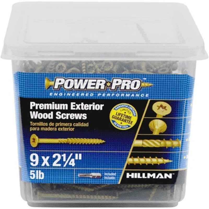 HILLMAN Power Pro No. 9 in. X 2-1/4 in. L Bronze Star Flat Head Premium Deck Screws 5 lb 489 pk