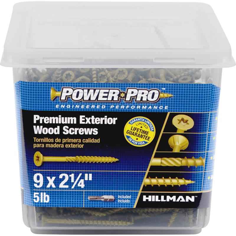 HILLMAN Power Pro No. 9 in. X 2-1/4 in. L Bronze Star Flat Head Premium Deck Screws 5 lb 489 pk