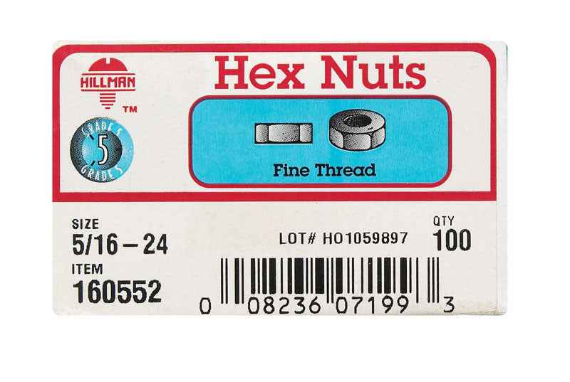 HILLMAN 5/16 in. Zinc-Plated Steel SAE Hex Nut 1 pk
