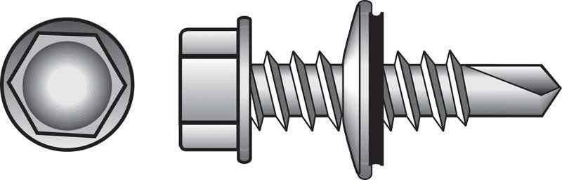HILLMAN 1/4 in. Ga. X 3/4 in. L Hex Hex Washer Head Self-Drilling Screws 100 pk