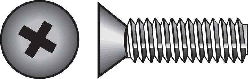 HILLMAN No. 10-24 Ga. X 1-1/4 in. L Phillips Flat Head Stainless Steel Machine Screws 100 pk