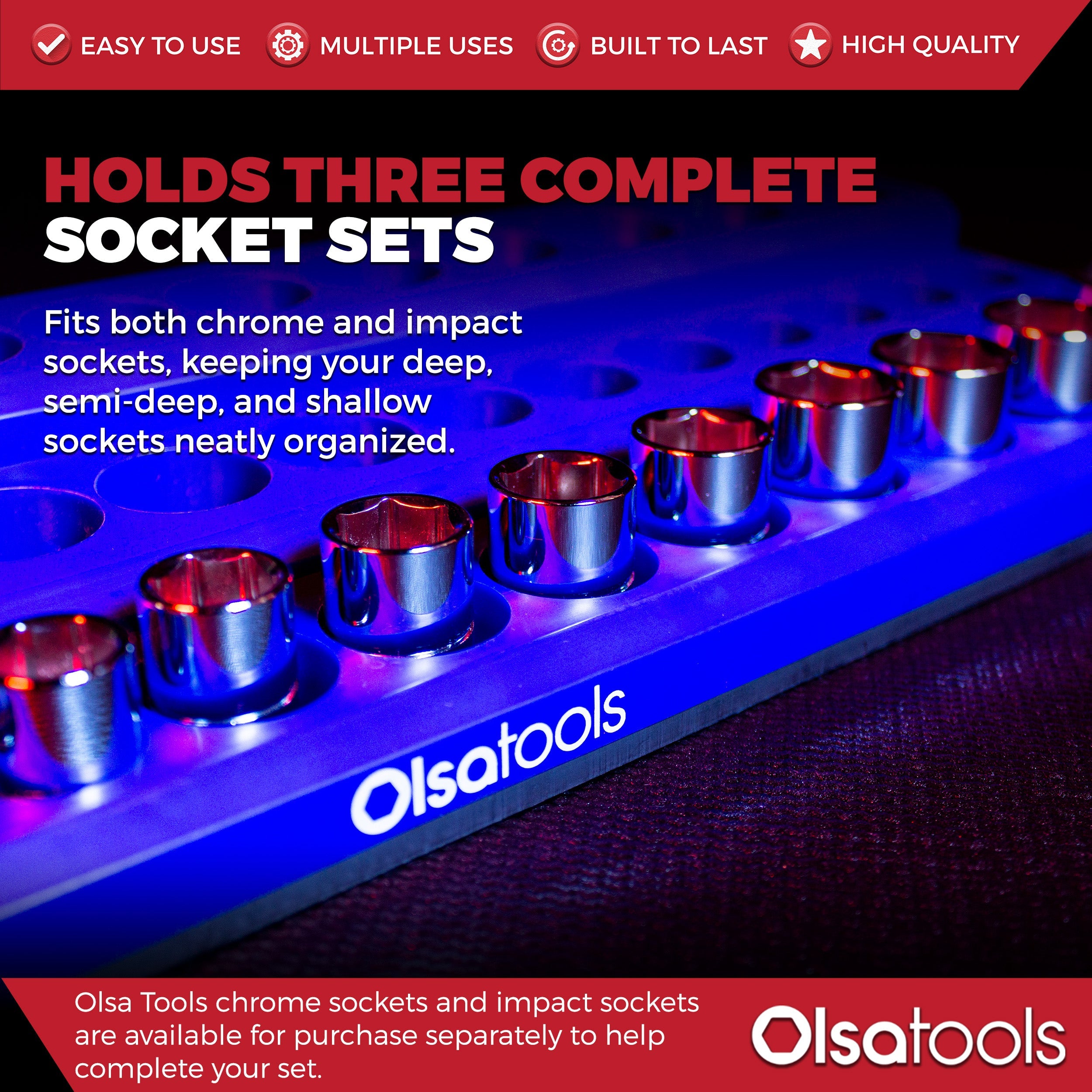 3-Row Magnetic Socket Holder